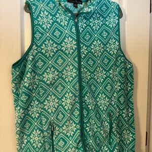 French Laundry Teal and White Patterned Vest